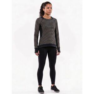 Lululemon Fleet Street Pullover Sweatshirt Black White Stripe Running Small